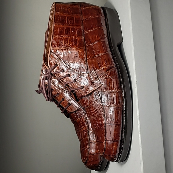 Belvedere Florence Shoes Belvedere Florence Cognac Colored Genuine Alligator Chukka Boots